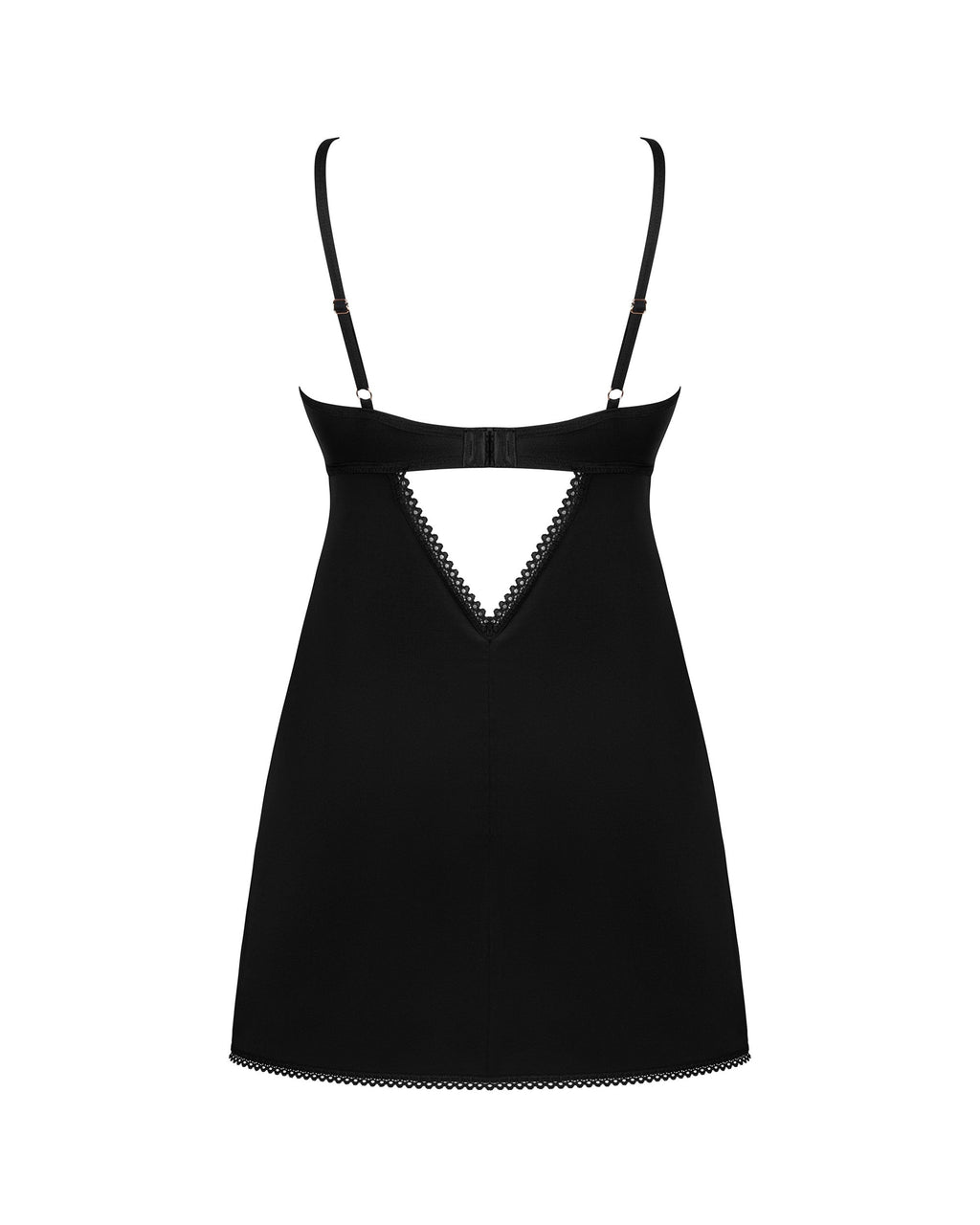 Obsessive - Rosenty Babydoll & String - Schwarz/Lila