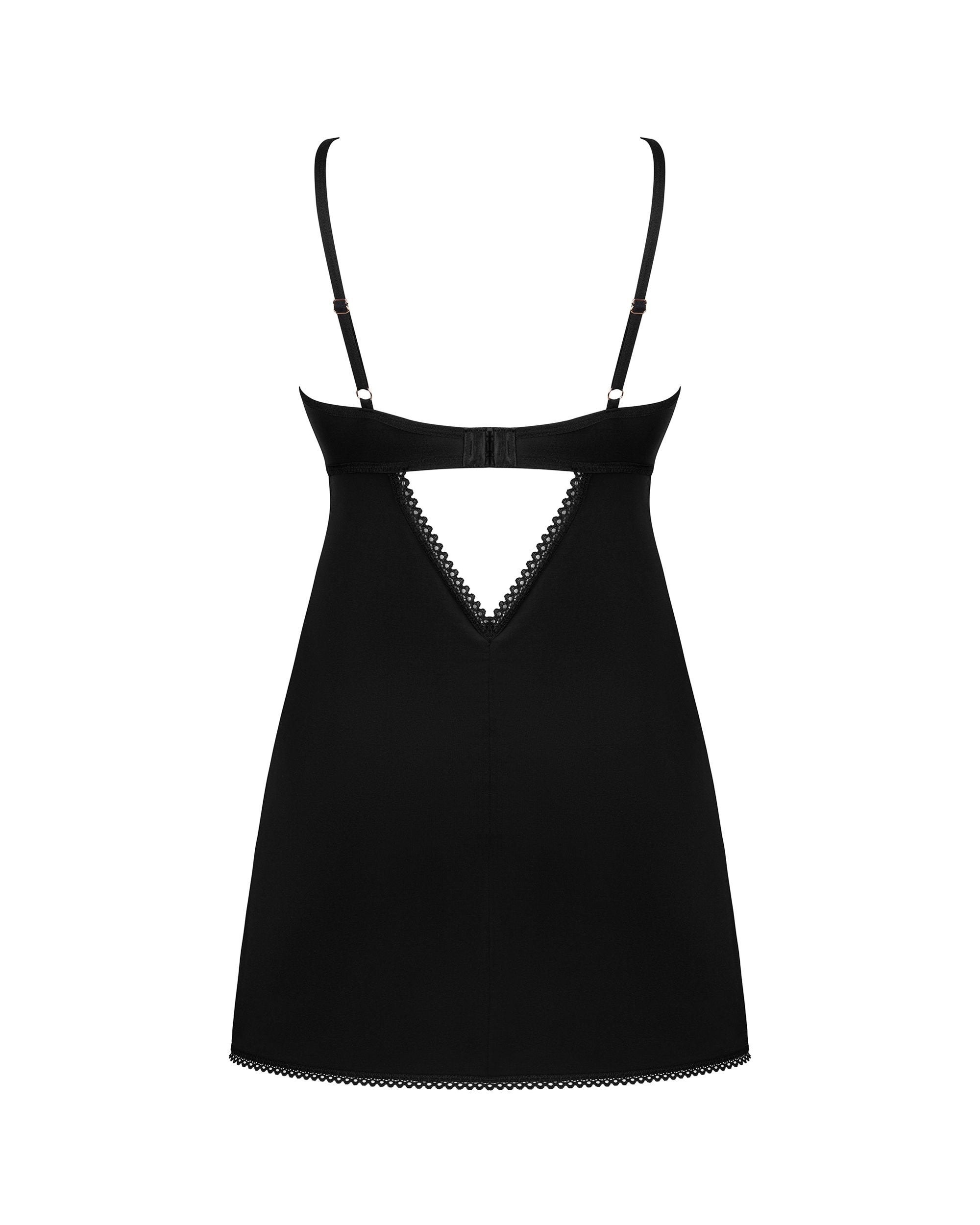 Obsessive - Rosenty Babydoll & String - Schwarz/Lila