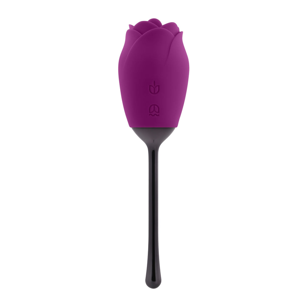 Playboy - Petal Vibrator mit beweglicher Zunge - Lila/Schwarz