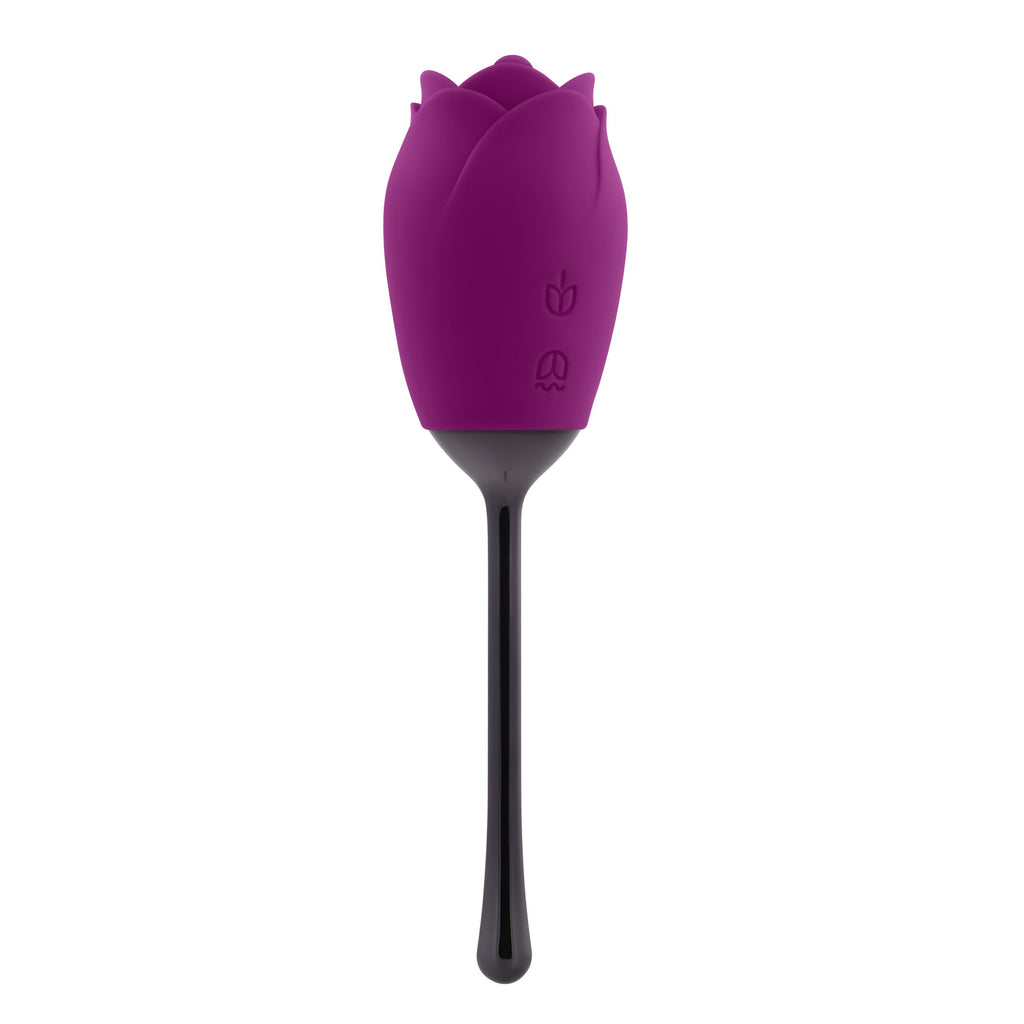 Playboy - Petal Vibrator mit beweglicher Zunge - Lila/Schwarz
