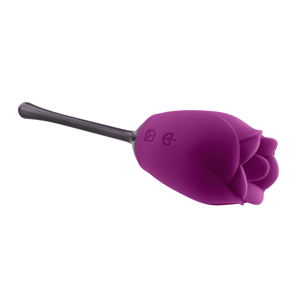 Playboy - Petal Vibrator mit beweglicher Zunge - Lila/Schwarz