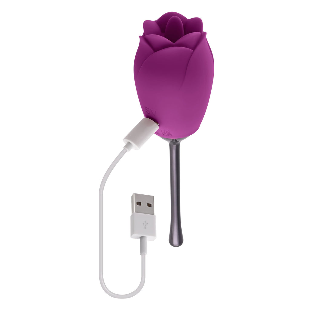 Playboy - Petal Vibrator mit beweglicher Zunge - Lila/Schwarz