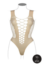 V-Ausschnitt Teddy Mit Offenen Streifen - Beige