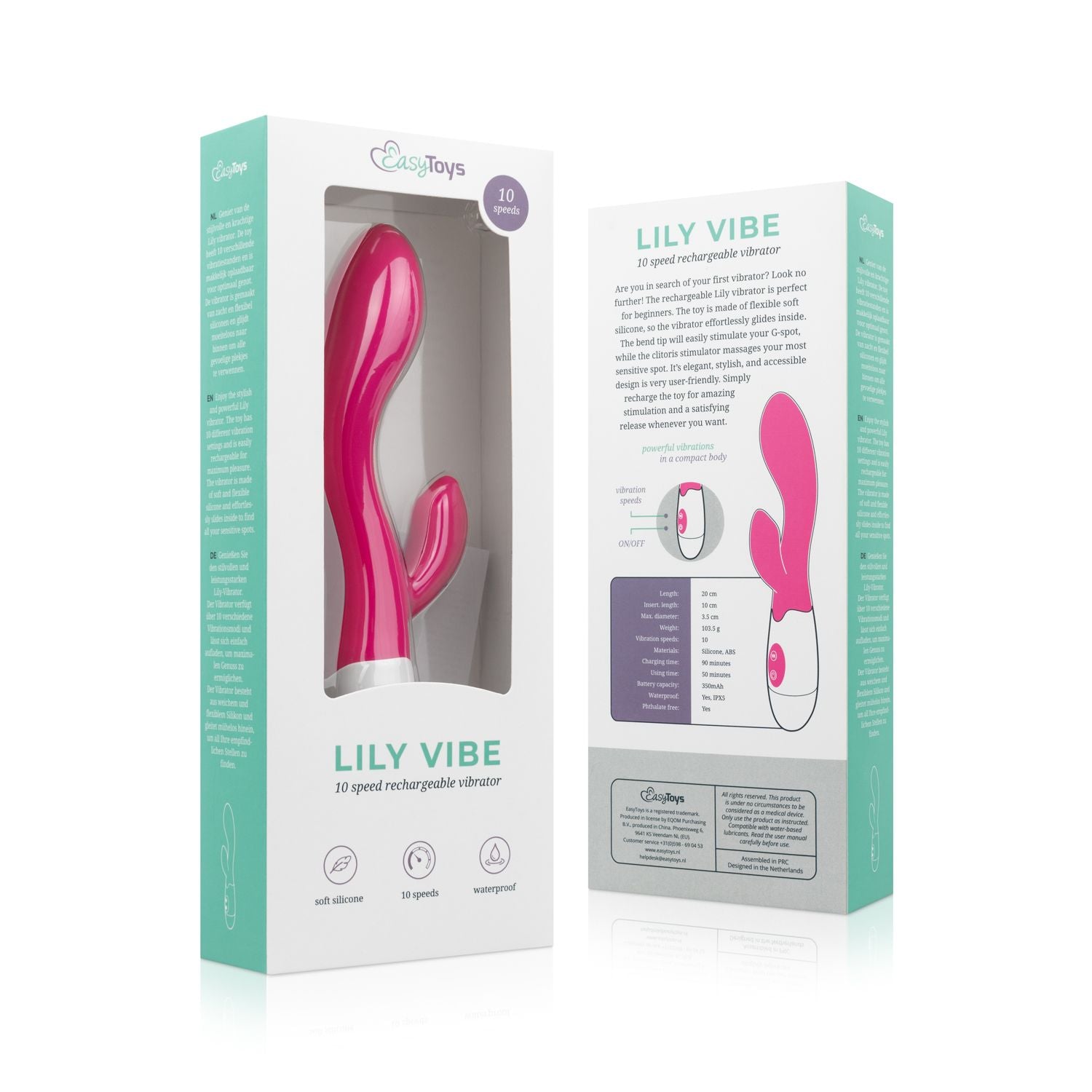 Easytoys - Lily 2.0 Vibrator G-Punkt und Klitoris Stimulator - Aufladbar Rosa