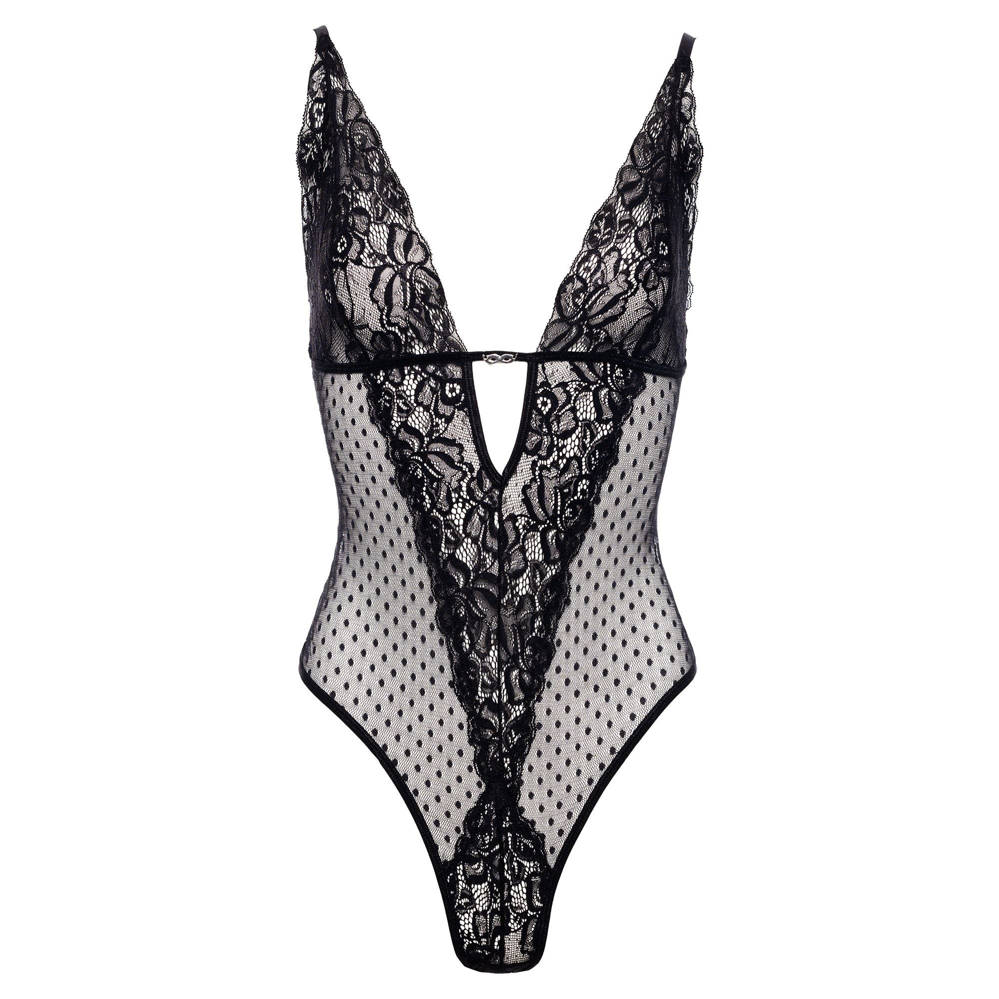 Christine - Body Dewi mit offenem Schritt - Schwarz