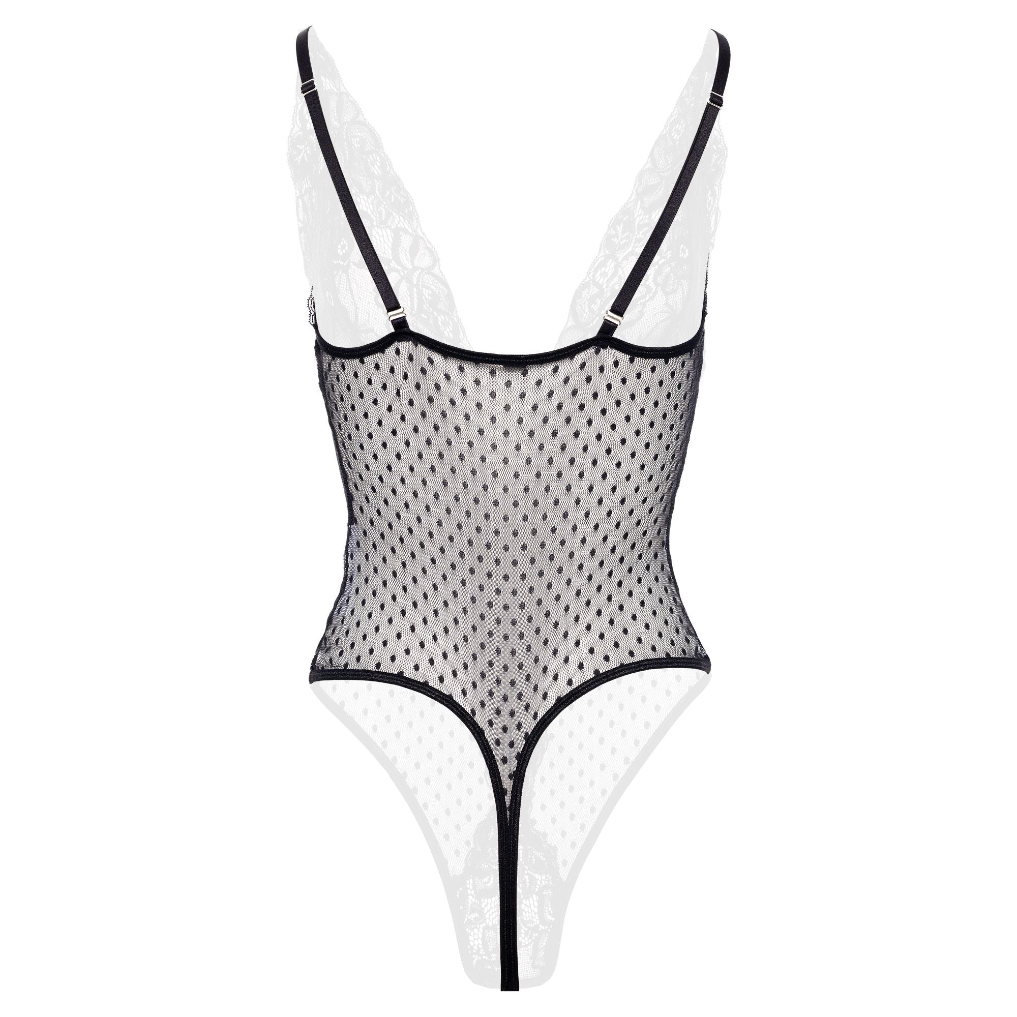 Christine - Body Dewi mit offenem Schritt - Schwarz
