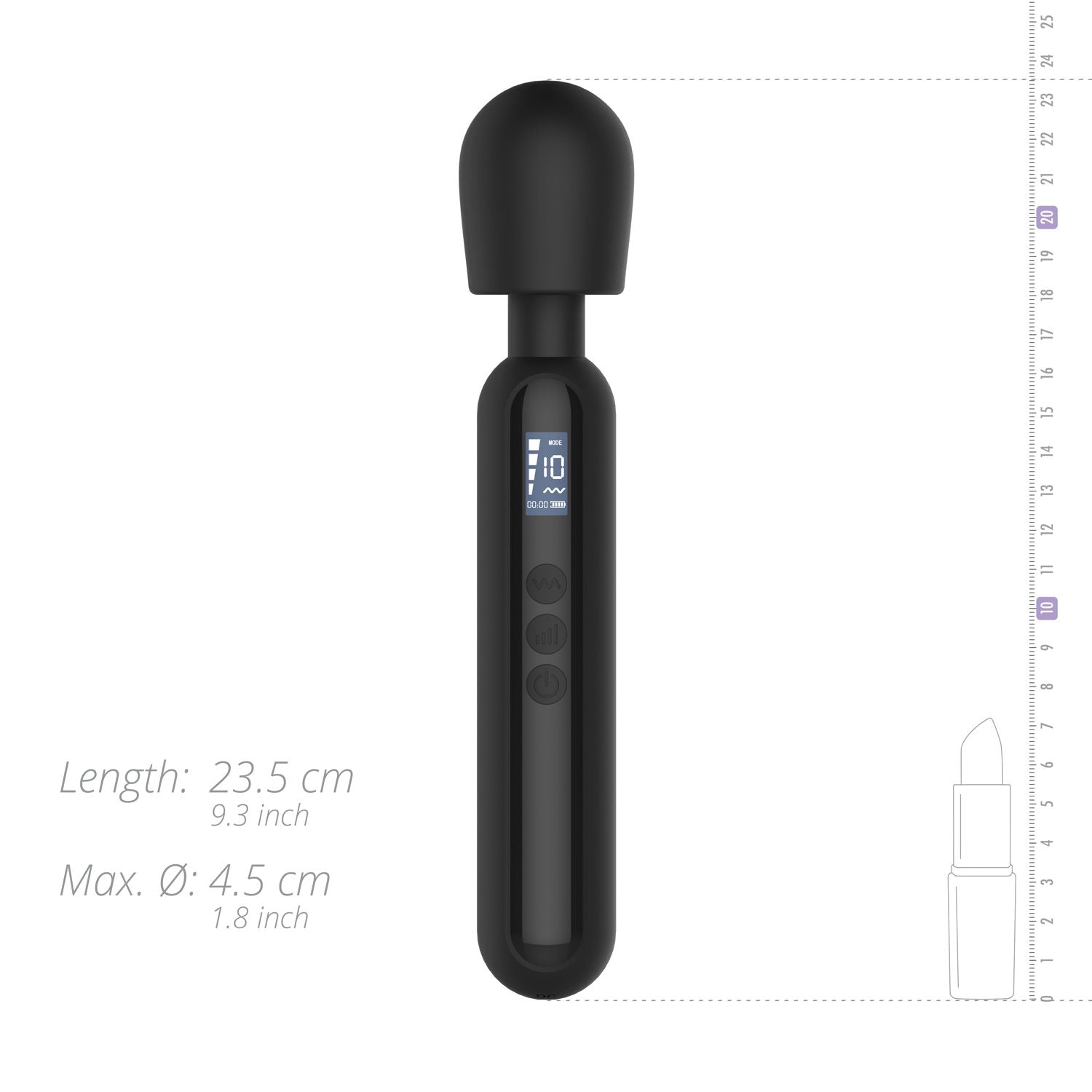 BLAQ - Digitaler Wand-Vibrator mit Display - Schwarz
