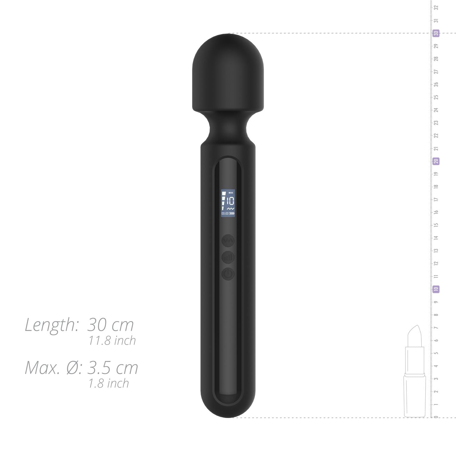 BLAQ - Digitaler Wand Vibrator XL - Schwarz