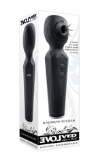 Evolved - Rainbow Sucker Wand Vibrator mit Luftdruckstimulation - Schwarz