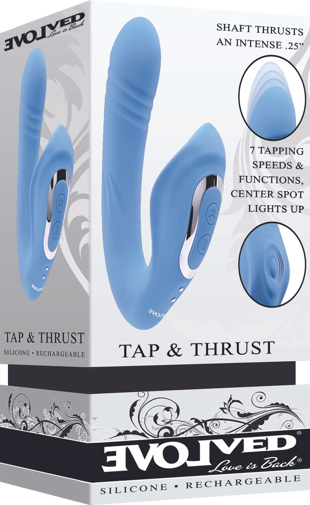 Evolved - Tap and Thrust Vibrator - G-Punkt und Klitoris Stimulation - Hellblau