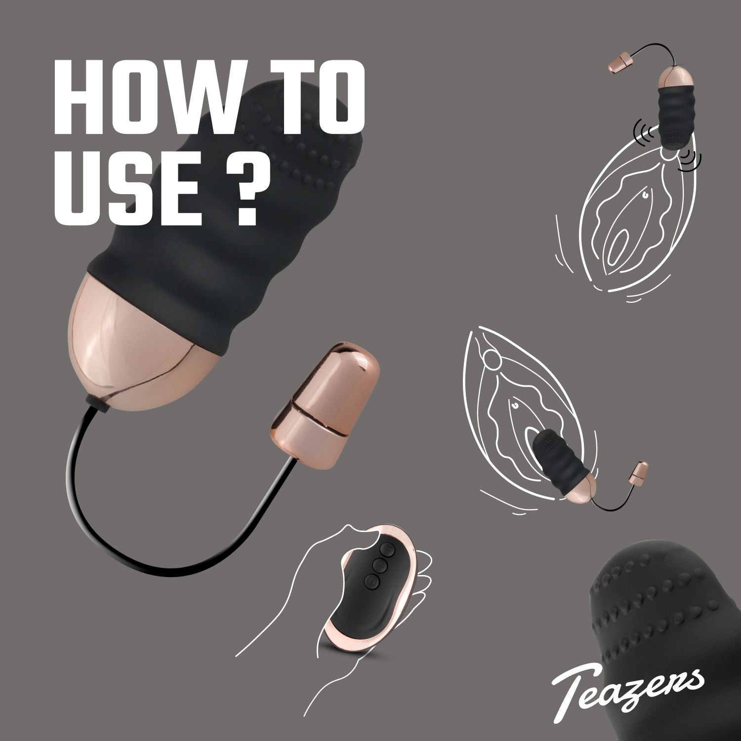 Teazers Geripptes Vibro-Ei mit Fernbedienung