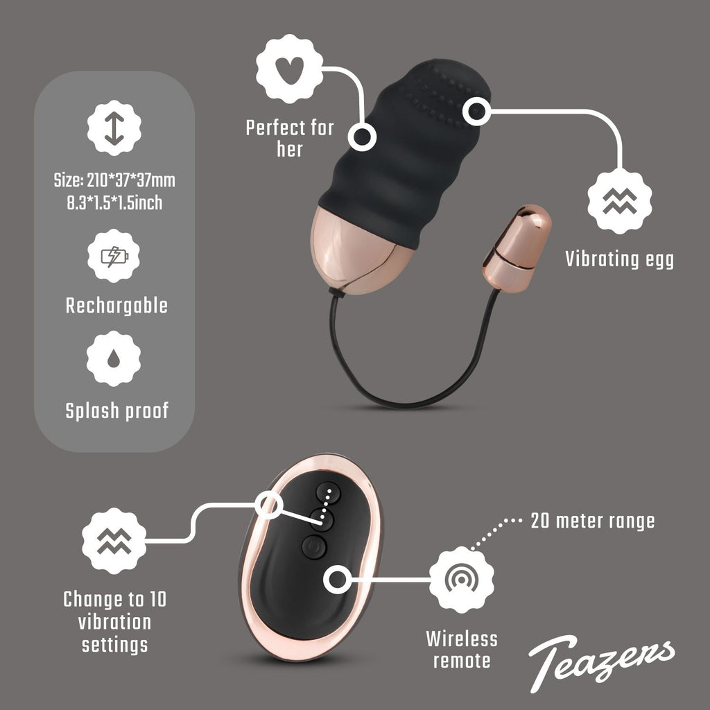 Teazers Geripptes Vibro-Ei mit Fernbedienung