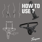 Teazers – Silikon Strap-On Set – Schwarz