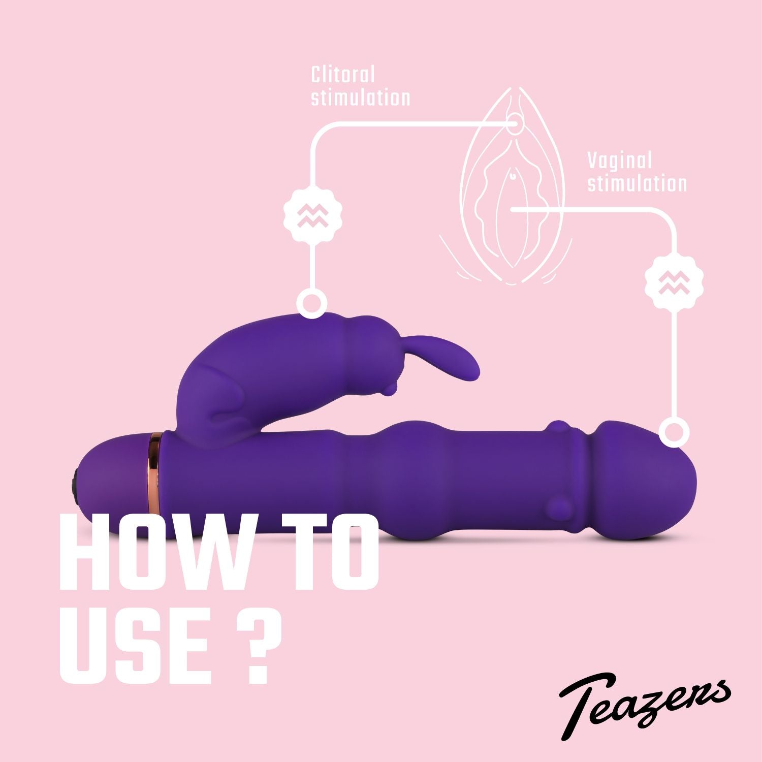 Teazers - Silikon Rabbit Vibrator - Lila