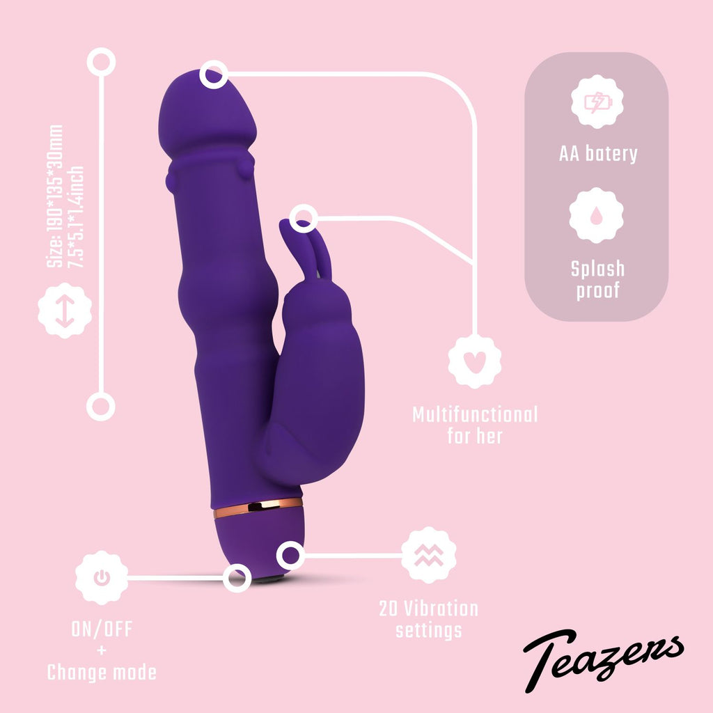 Teazers - Silikon Rabbit Vibrator - Lila