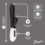 Teazers - Tarzan Vibrator mit G-Punkt und Klitoris Stimulation - Schwarz