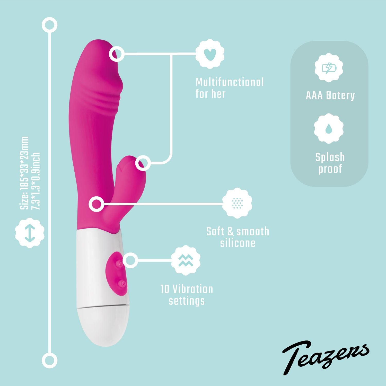 Teazers - Realistischer Rabbit-Vibrator - Pink