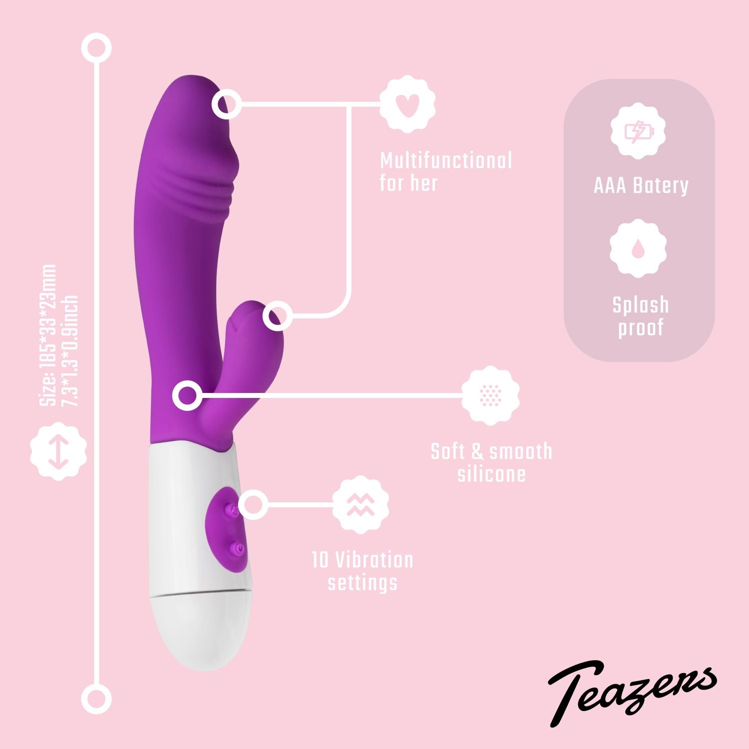Teazers - Realistischer Rabbit-Vibrator - Pink
