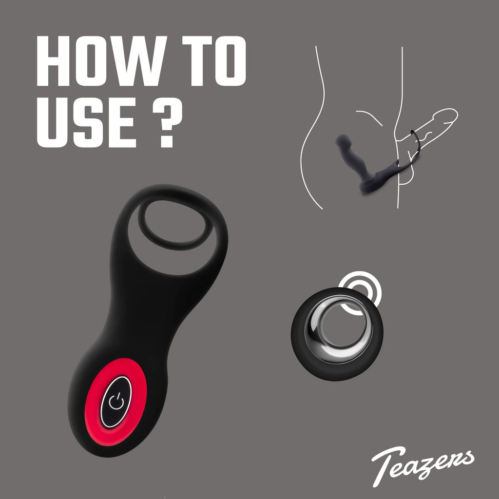 Teazers - Cock And Ball Ring mit Prostatavibrator und Fernbedienung