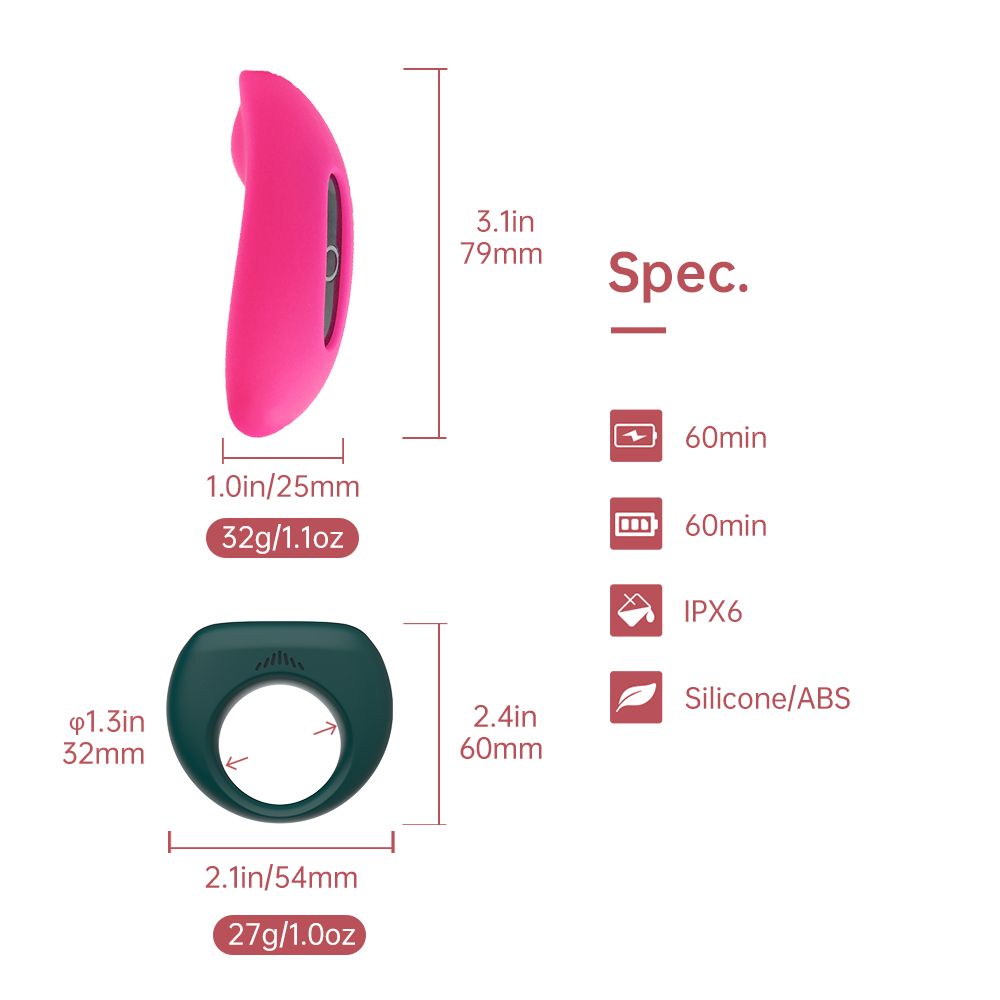 Magic Motion - Magic Candy und Dante Kit II - Vibrator und Cockring mit App-Steuerung
