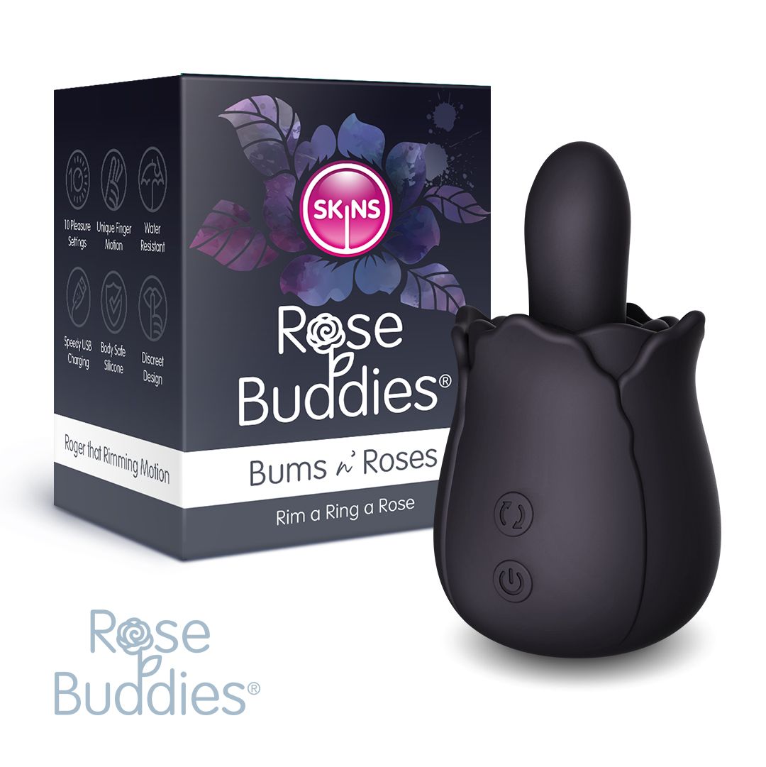Skins - Bums N Roses Anal-Vibrator mit rotierender Zunge - Rose Buddies