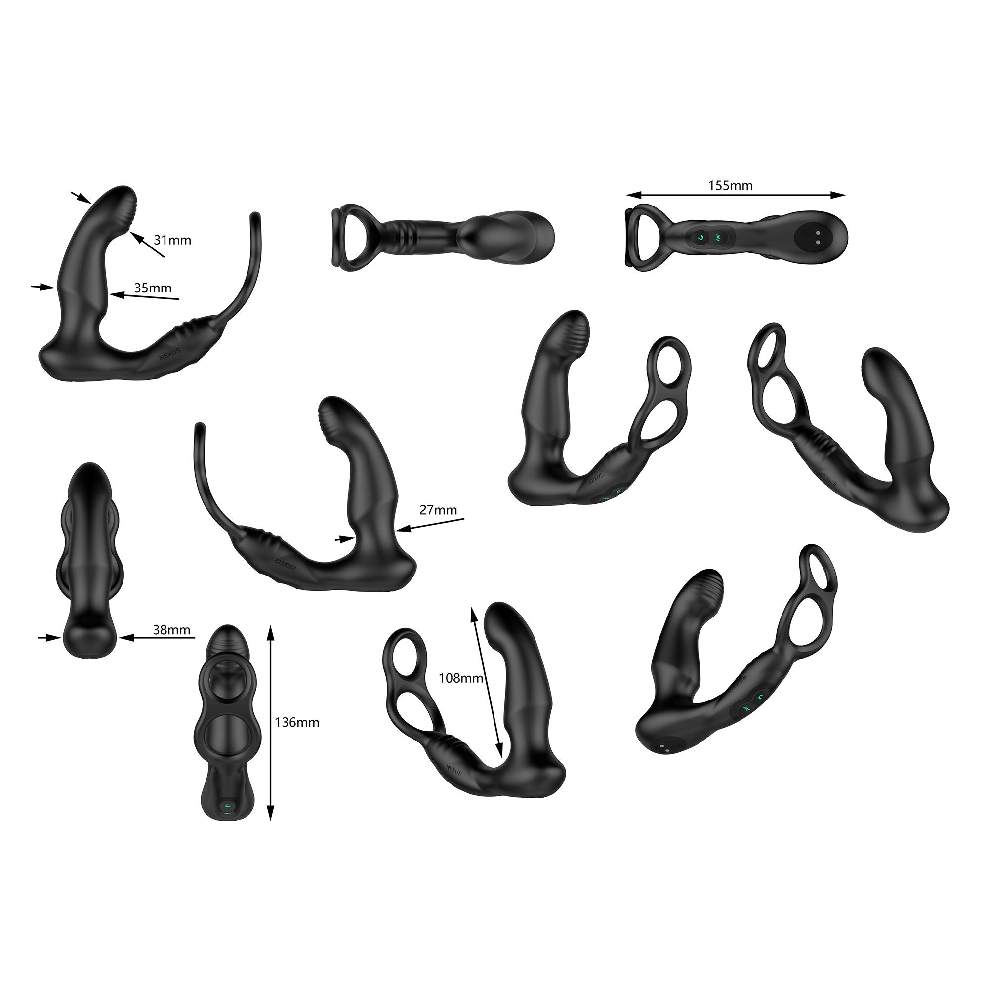 Nexus - Simul8 Wave Edition Prostata-Vibrator mit Cock- und Ballring - Silikon