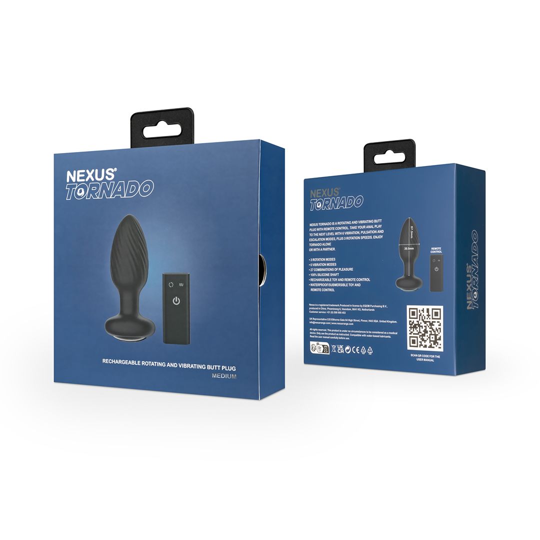 Nexus »Tornado M« Analplug mit Vibration & Rotationsfunktion