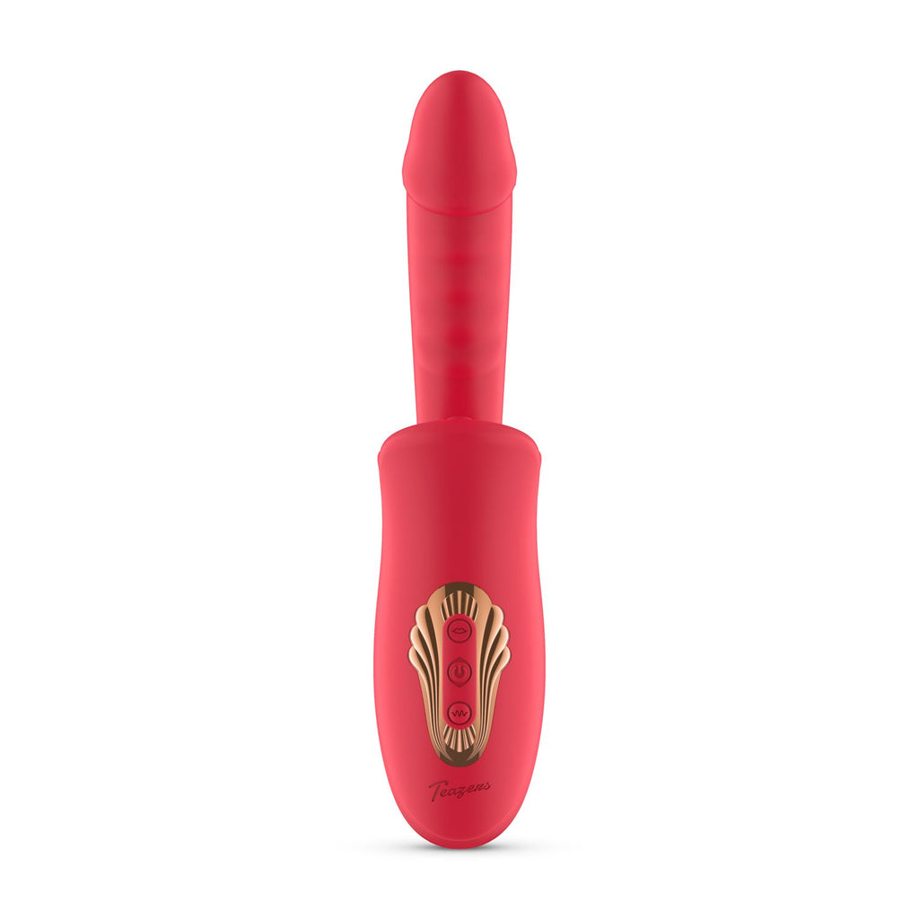 Teazers - Dildo mit Klitoris-Stimulator - 10 Vibrationsmuster und Lecksimulation