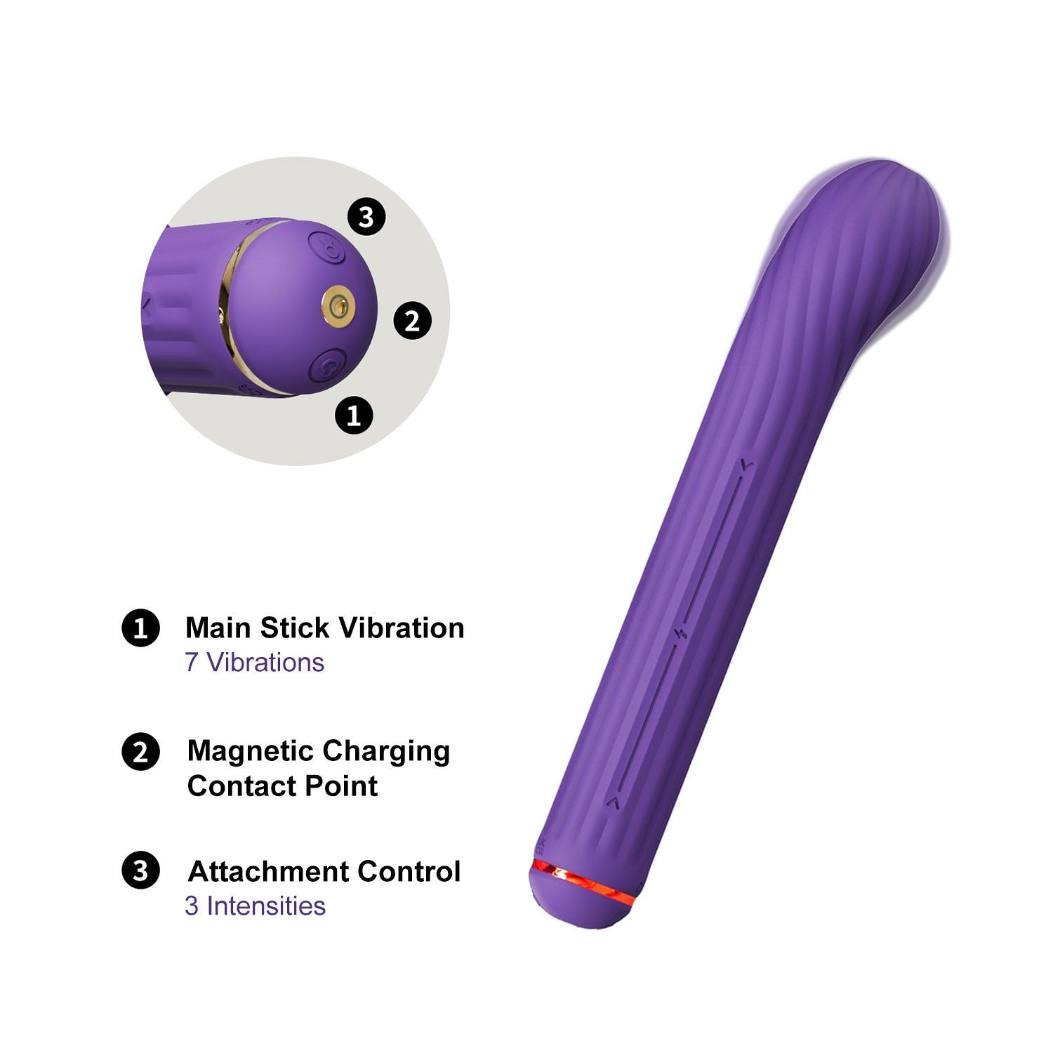 OTOUCH Magic Stick S1 - Modularer Vibrator mit Klitoris-Stimulator - Lila