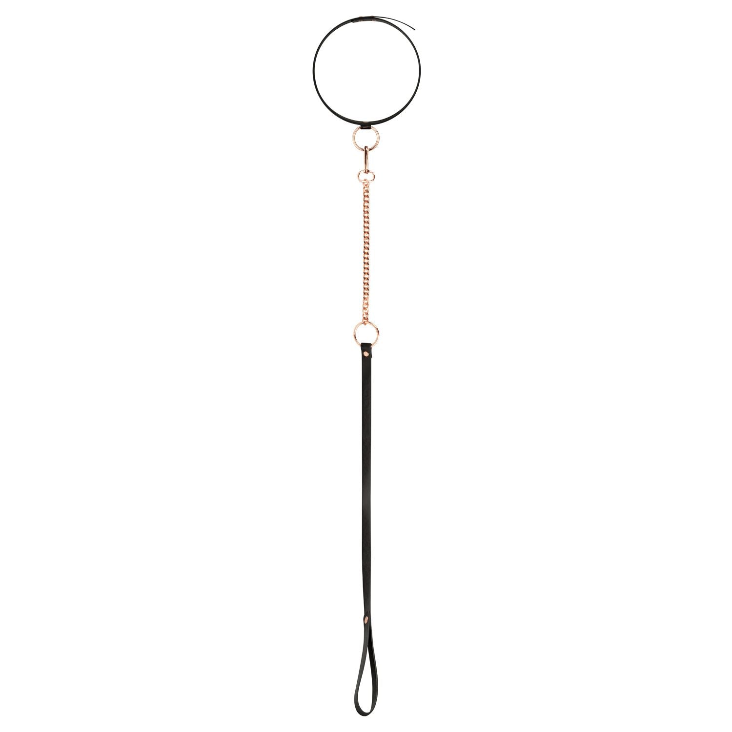 Rosy Gold - Halsband mit Leine - Schwarz
