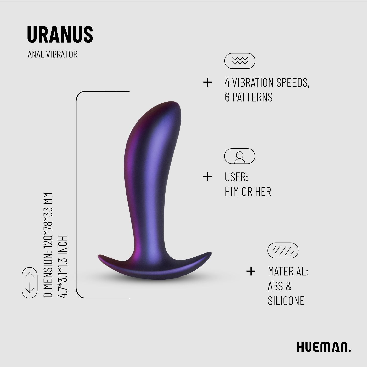 Hueman - Uranus Anal-Vibrator mit Prostatastimulation - 10 Vibrationsstufen