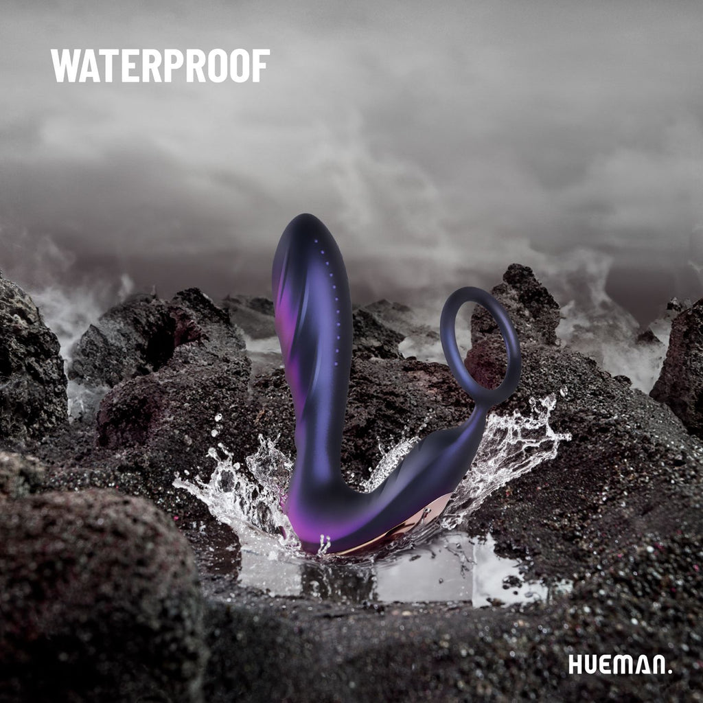 Hueman - Black Hole Anal Vibrator mit Cockring - 10 Vibrationsstufen