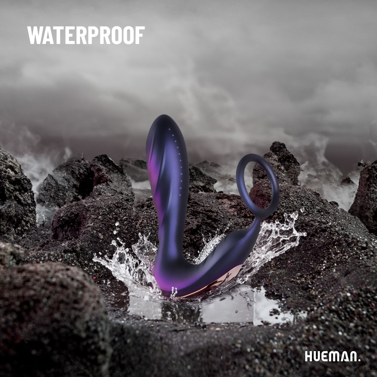 Hueman - Black Hole Anal Vibrator mit Cockring - 10 Vibrationsstufen