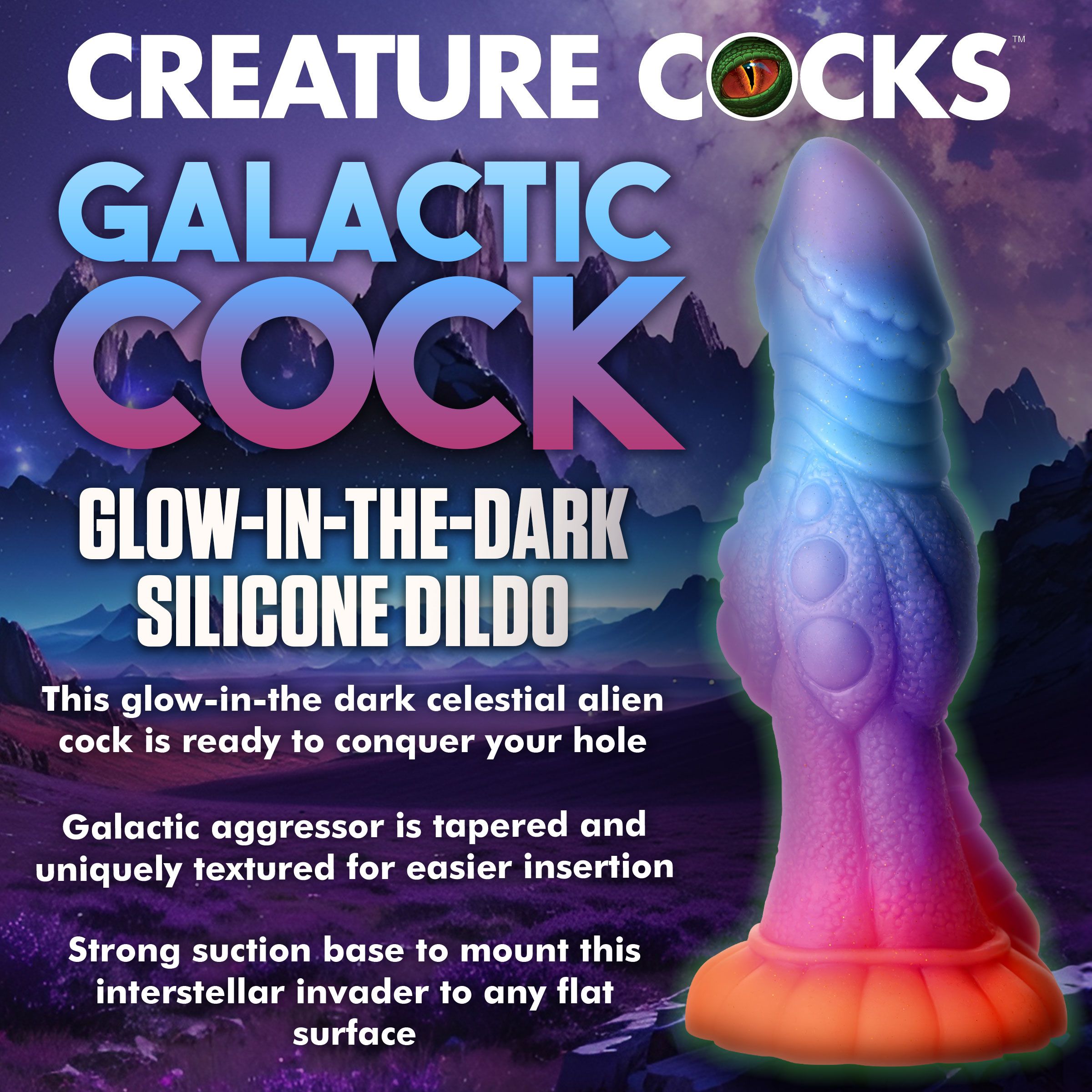 Leuchtender Alien-Dildo im Dunkeln