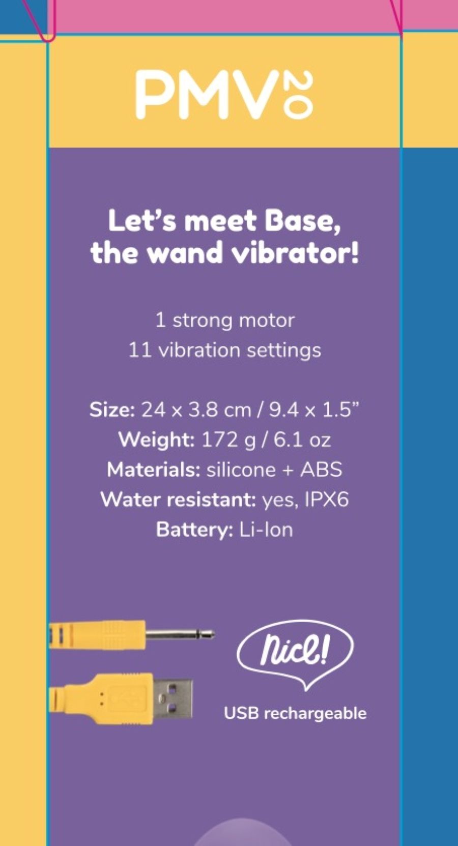 Base - Wand Vibrator - 11 Vibrationsstufen mit flexiblem Kopf