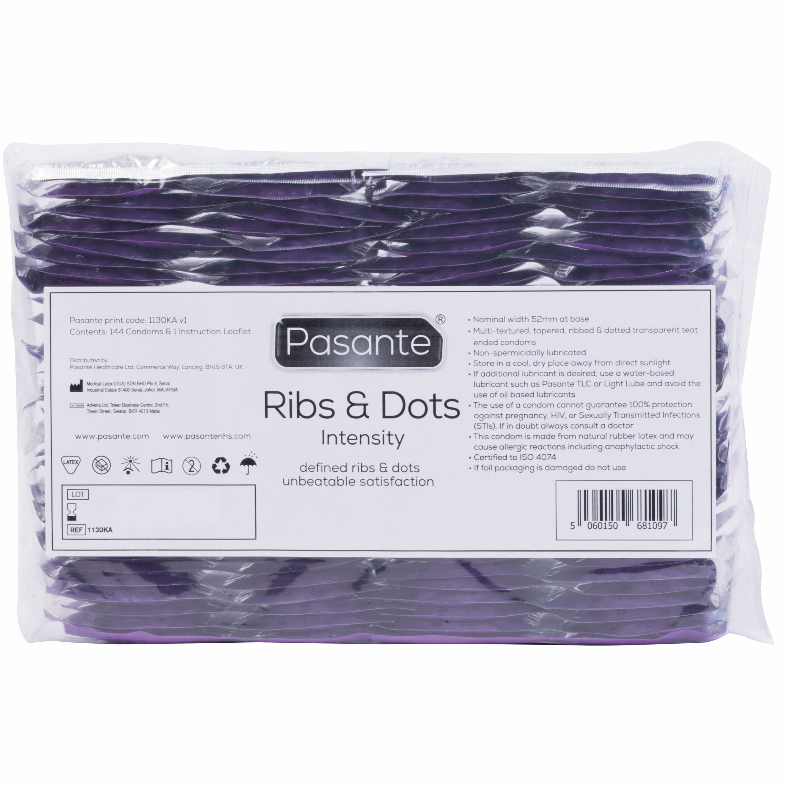 Pasante Ribs & Dots Intensity Kondome 144 Stück