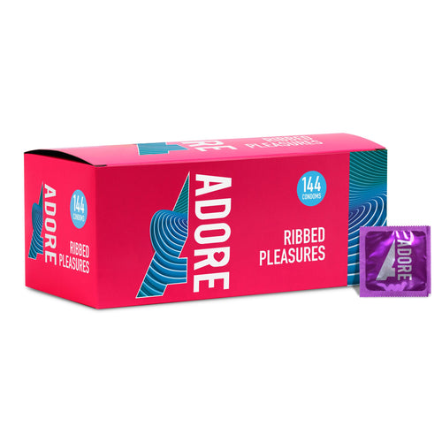 Adore Pleasure Kondome mit Riffeln 144 Stück