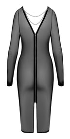 Cottelli Party - Transparentes Kleid mit langen Ärmeln - Schwarz