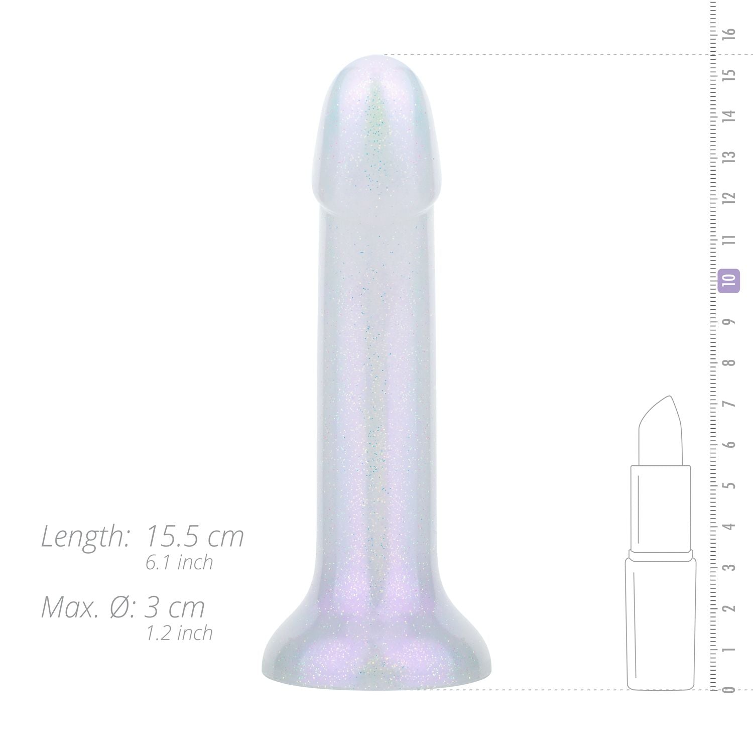 Meerjungfrau Glitzer Dildo - 15 cm