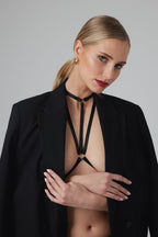 Christine - Riemchen-Harness Bralette Obsession -schwarz