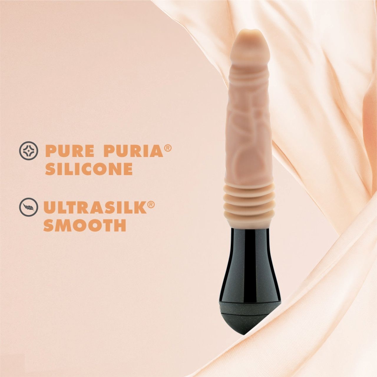 Dr. Skin Silicone - Dr. Knight Stoßender Vibrationsdildo - Beige