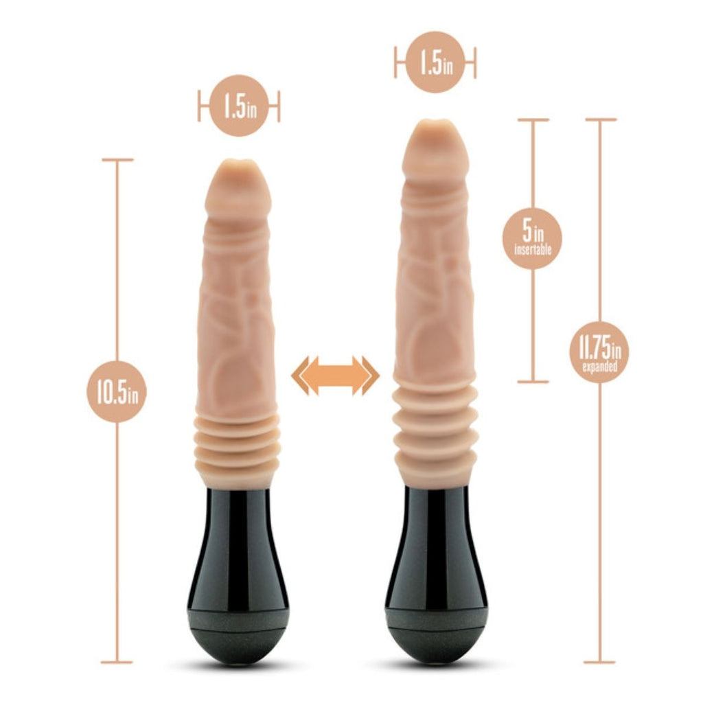 Dr. Skin Silicone - Dr. Knight Stoßender Vibrationsdildo - Beige