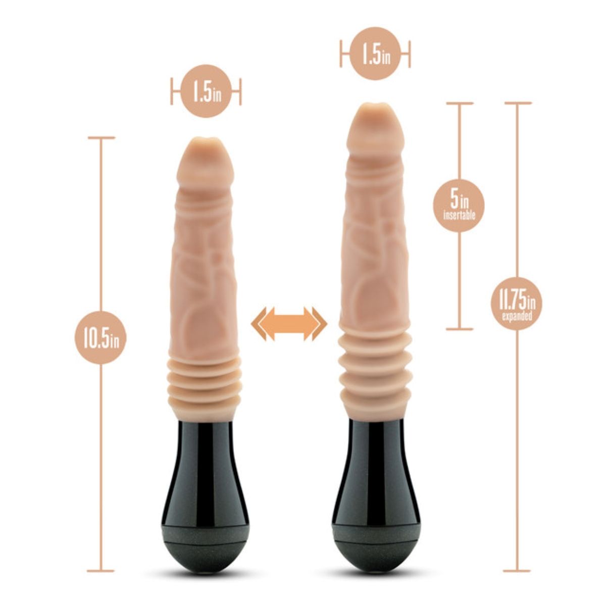 Dr. Skin Silicone - Dr. Knight Stoßender Vibrationsdildo - Beige