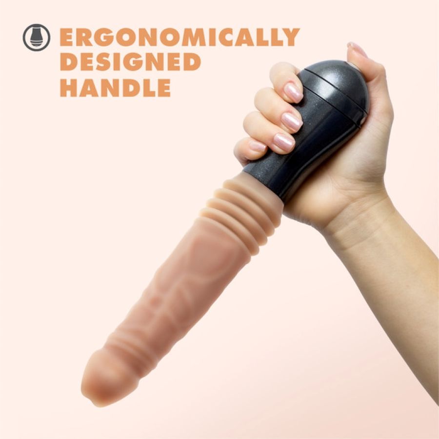 Dr. Skin Silicone - Dr. Knight Stoßender Vibrationsdildo - Beige