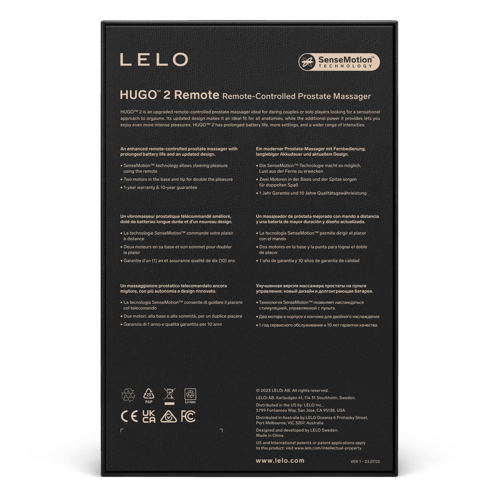 LELO - Hugo 2 Prostatavibrator mit Fernbedienung - Schwarz