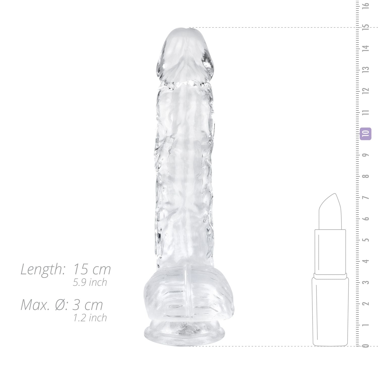Jelly Dildo mit Hoden - 13,5 cm