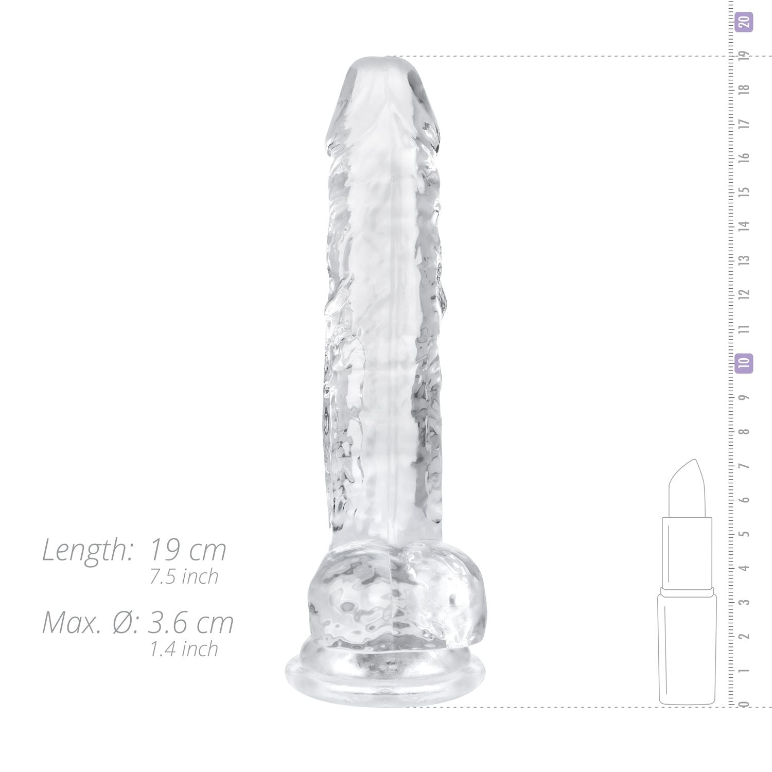 Jelly Dildo mit Hoden - 17 cm