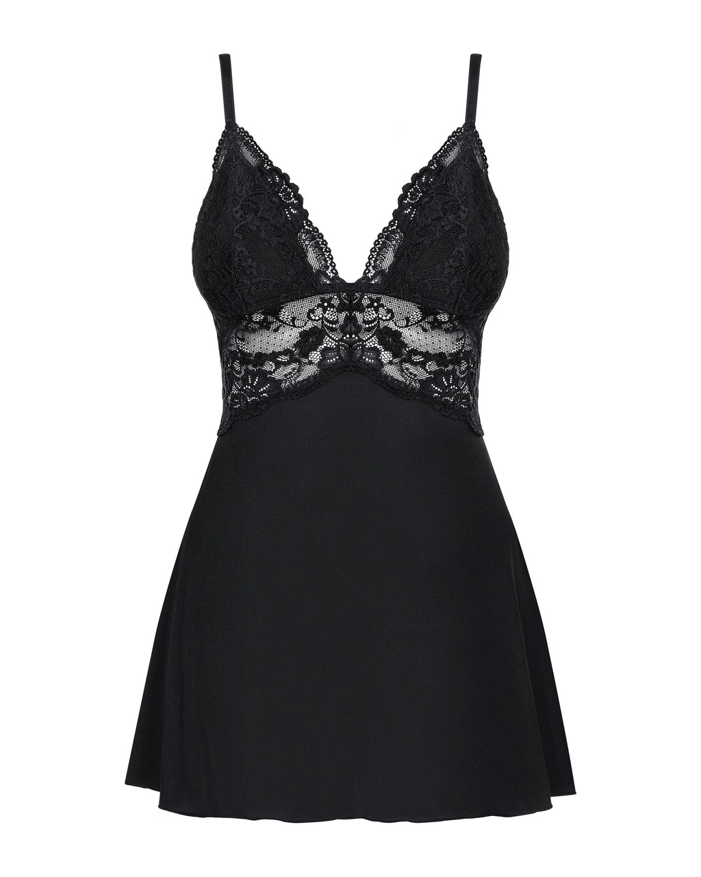 Obsessive - Babydoll Set Mit Spitze - Schwarz