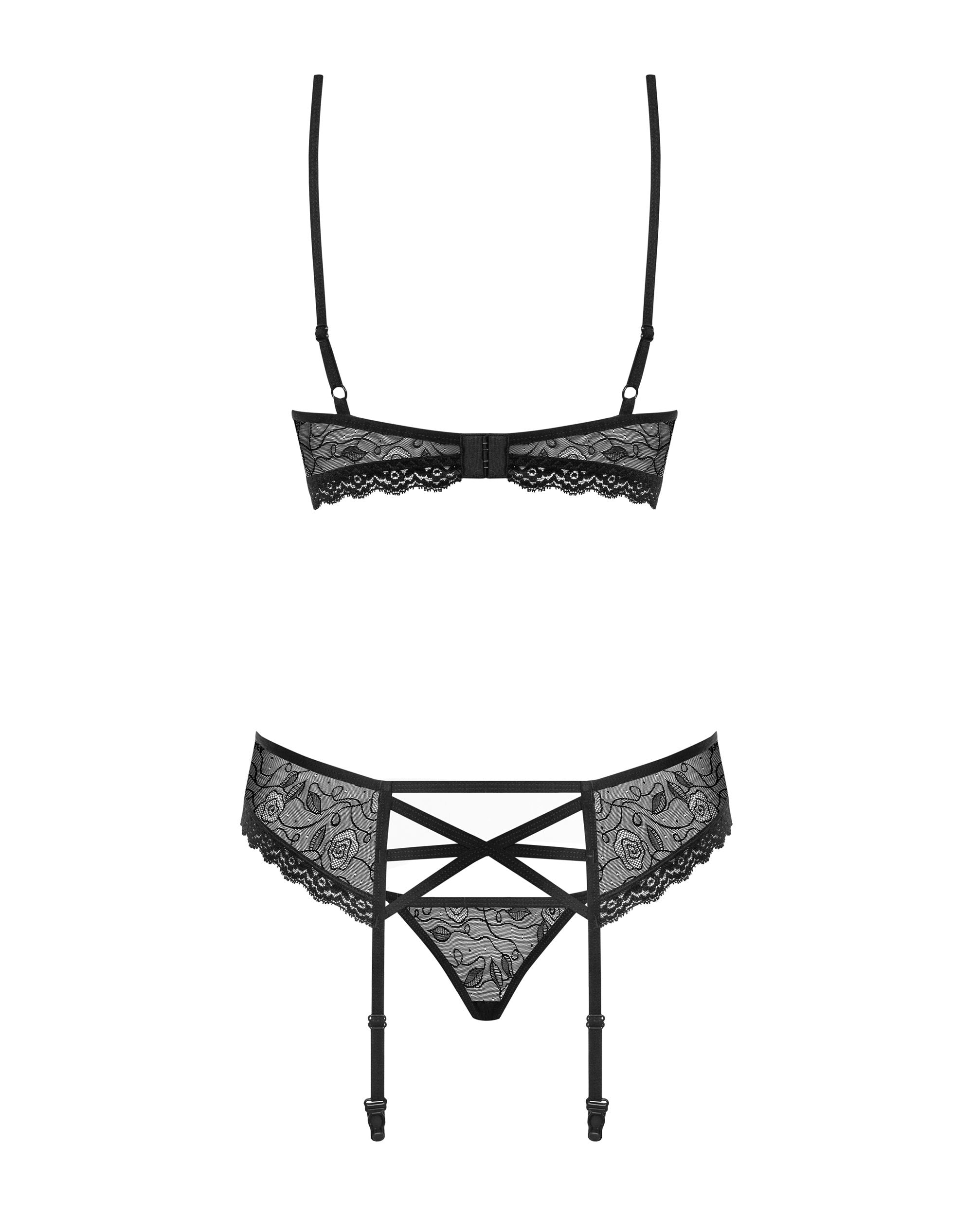 Obsessive - Fabulous Jarretel-Set - Schwarz