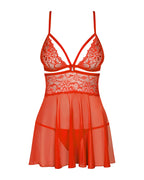 Obsessive - Babydoll Set - Rood